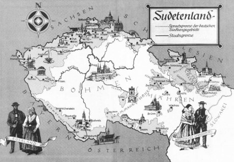 Mapa Česka s vyznačením sudet Mapa Česka s vyznačením sudet
